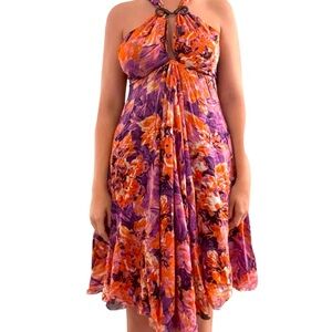 ROBERTO CAVALLI Just Cavalli Silk Floral Print Dress Size 44 (L)